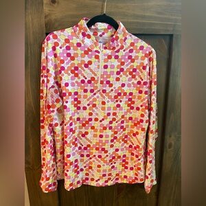 IBKUL Multicolor Polka Dot Zip Top